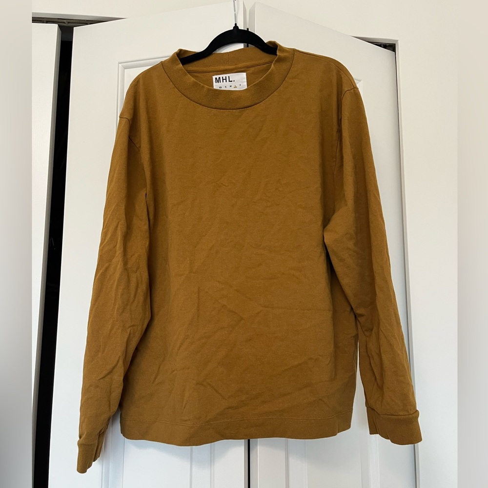 Margaret Howell MHL Mustard Long Sleeve Tee Size Large